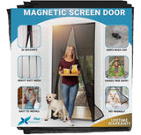 Flux Phenom Reinforced Magnetic Screen Door Heavy Duty Mesh 38 x 82 Inches Black