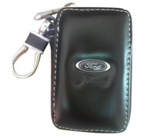 Ford Black Leather Car Key Chain Coin Holder Keychain Wallet Bag