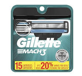 Gillette Mach3 Mach 3 Men's Razor Blade Refills 15 Counts