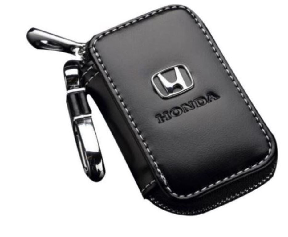 Honda Black Leather Car Key Chain Coin Holder Keychain Wallet Bag