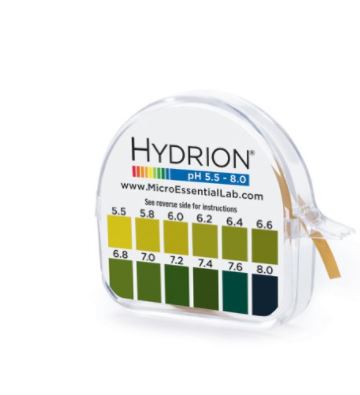 Hydrion 067 15-Ft Roll 5.5-8.0 pH Paper Range with Chart and Dispenser