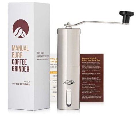 JavaPresse Stainless Steel Manual Burr Coffee Grinder with Adjustable Setting