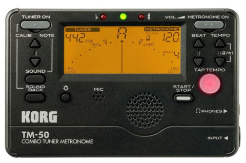 Korg TM50 Instrument Tuner Tempo Pitch Metronome Black