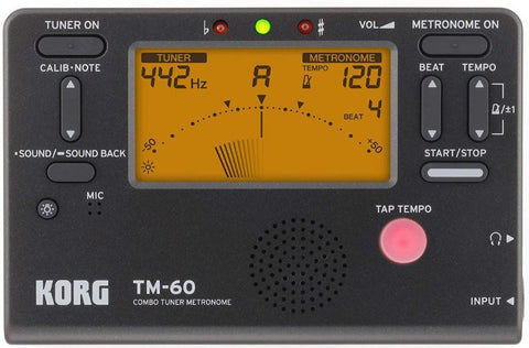 Korg TM60 Instrument Tuner Tempo Pitch Metronome Black