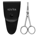 Kovira 1-PC 4-Inch Face Nose Beards Eyebrows Hair Trimming Grooming Cutting Scissor Shears with Pouch