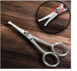 Kovira 1-PC 4-Inch Face Nose Beards Eyebrows Hair Trimming Grooming Cutting Scissor Shears with Pouch