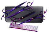 Lilys Pet 4-PC 7-Inch Pet Dog Cat Trimmer Cutter Cutting Trimming Grooming Coated Titanium Scissors Purple