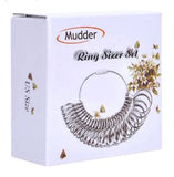 Mudder 27-PC Ring Mandrel Sizer Gauge Finger Sizing Measuring Stick Tool