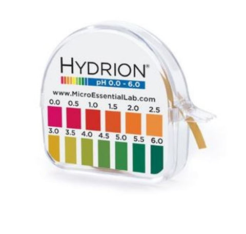 Hydrion Brilliant 15-FT 0 - 6 pH Range Acid Test Litmus Paper Dispenser