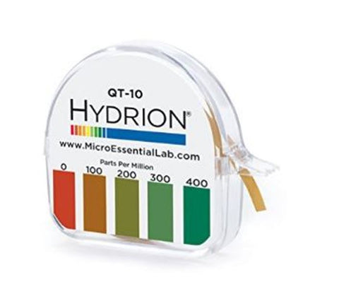 Hydrion QT-10 0-400ppm Quat Check Test Strips Paper Dispenser