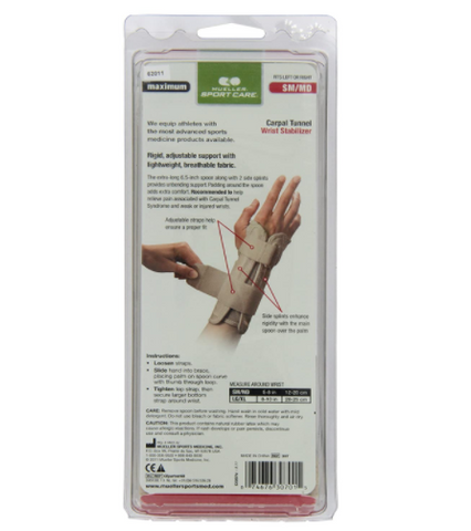 Mueller USA Carpal Tunnel Wrist Stabilizer for Right Left Hand Small Medium Size