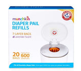 Munchkin Arm & Hammer Diaper Pail Snap Seal for Baby with 20-PC Toss Refill Bags Holds 600 Diapers