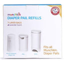 Munchkin Arm & Hammer Diaper Pail Snap Seal for Baby with 20-PC Toss Refill Bags Holds 600 Diapers