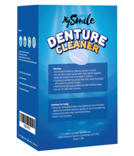 MySmile Retainer Denture Cleaner Cleaning Solution Stain Odor Remover Tablets