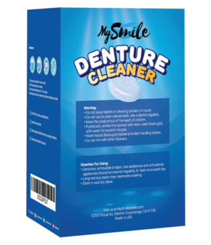 MySmile Retainer Denture Cleaner Cleaning Solution Stain Odor Remover Tablets