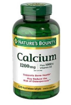 Nature's Bounty Calcium 1200 mg Plus Vitamin D3, 220 Capsules