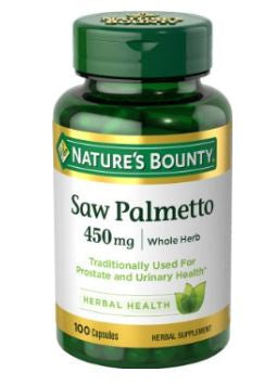 Nature's Bounty Natural Saw Palmetto For Hair Loss 450mg, 100 Caps