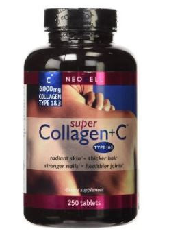 Neocell Super Collagen Type 1 and 3 plus Vitamin C Tablets, 250 ct