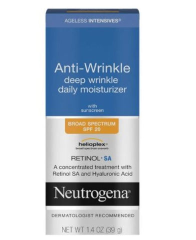 Neutrogena Ageless Intensives Anti-Wrinkle SPF 20 Face Facial Moisturizer Day Cream 1.4 Oz 39 G