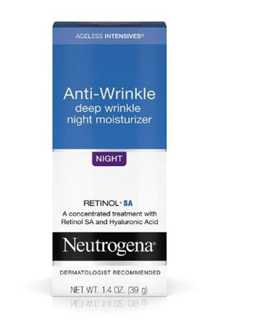 Neutrogena Ageless Intensives Anti-Wrinkle Face Facial Moisturizer Night Cream 1.4 Oz 39 G