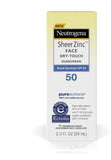 Neutrogena Sheer Zinc Face Dry Touch SPF 50 Sunscreen 2 Oz 59 ML