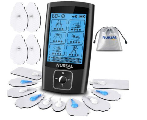 Nursal Dual Channel EMS Tens Pain Muscle Relief Stimulator Pulse Massager 24 Modes