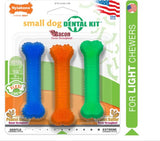 Nylabone 3-PC Dog Dental Chew & Flexi Bone Bacon Flavor for Small Dog