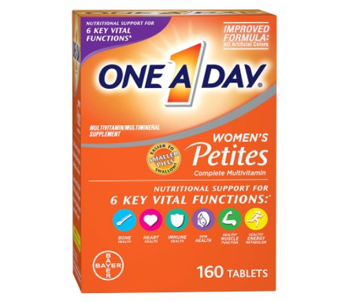 One A Day Women’s Petites Complete Multivitamin Supplement Vitamin for Immune Health Support 160 Counts