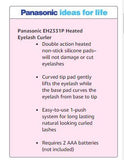 Panasonic EH2331P Heated Eyelash Curler Battery-Operated Silicon Iron