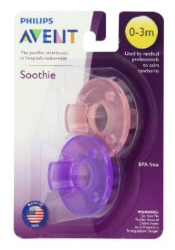 Philips Avent Soothie Pacifier, Pink/Purple, 0-3 Months, 2 Pcs