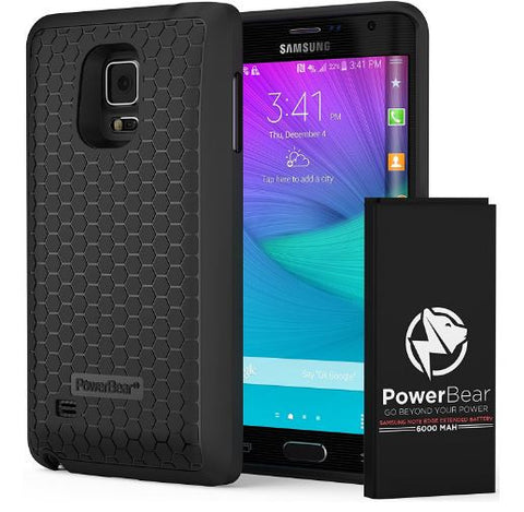 PowerBear Note 1 Edge 6000mAh Extended Battery Samsung Galaxy Black