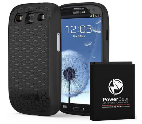 PowerBear S3 4500mAh Extended Battery Case Samsung Galaxy Black