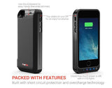 PowerBear iPhone 5SE 5S 5C 5 4000mAh Extended Battery Case Black