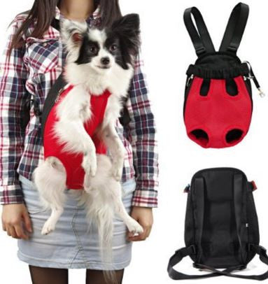 Powermall Dog Cat Legs Out Pet Carrier Bag Red Backpack, Medium