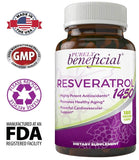 PURELY Beneficial Resveratrol 1450 Anti-Aging Cardiovascular Support 1450 mg 180 Caps