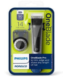 Philips Norelco QP6520/70 OneBlade Pro Rechargeable Cordless Electric Hair Clipper Trimmer Shaver Razor Groomer Grooming Kit 220V Dual Auto Voltage