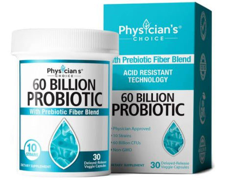 Physician's Choice Probiotics 60 Billion CFU with Prebiotic Fiber Blend 30 Capsules