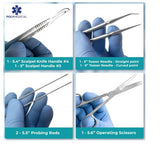 Poly Medical 37-PC Advanced Dissection Kit Stainless Steel for Anatomy, Biology, Botany, Veterinary, Medical Students