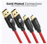 PowerBear 2-Pack 6-FT 2.4A Micro USB Charger Sync Cables Connectors