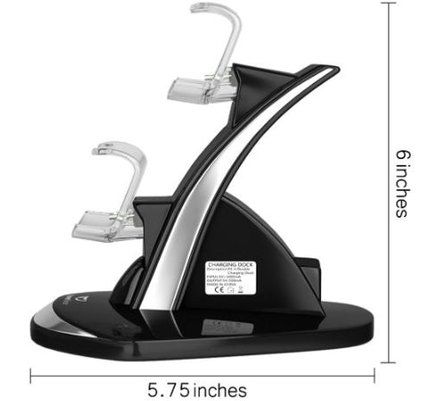 PowerBear PS4 Slim Pro Controller Charger Docking Station for 2 Remote Control