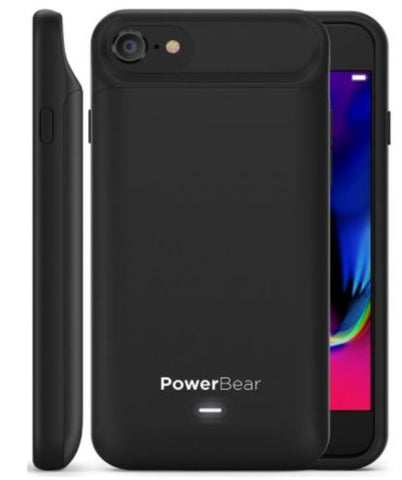 PowerBear iPhone 7 8 5000mAh Extended Battery Case Black