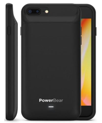 PowerBear iPhone 7 Plus 8 Plus 7200mAh Extended Battery Case Black