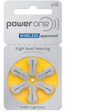 PowerOne P10 Wireless Hearing Aid Battery Size 10 x 60  Zinc Air Batteries Yellow