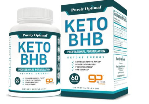 Purely Optimal Premium Keto BHB Diet Pills Boost Energy Focus 30 Capsules