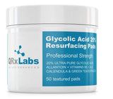 QRrxLabs Nature Inhanced Glycolic Acid 20% Resurfacing 50 Pads for Face Body with Vitamins for Fine Lines & Wrinkles