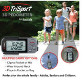 Realalt 3DTriSport Walking 3D Pedometer with Clip and Strap Step Calorie Counter
