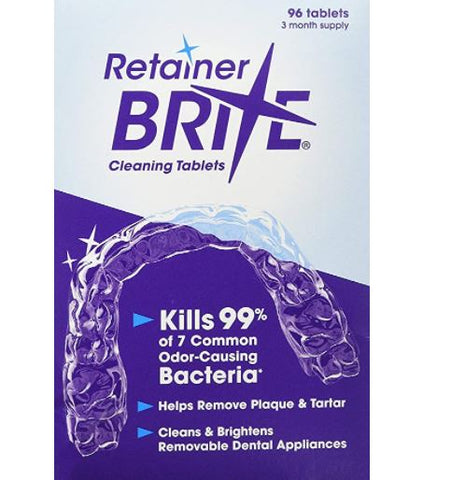 Retainer Brite Denture Cleaner Cleanser Cleaning Tablets 96 Count 3 Months Supply