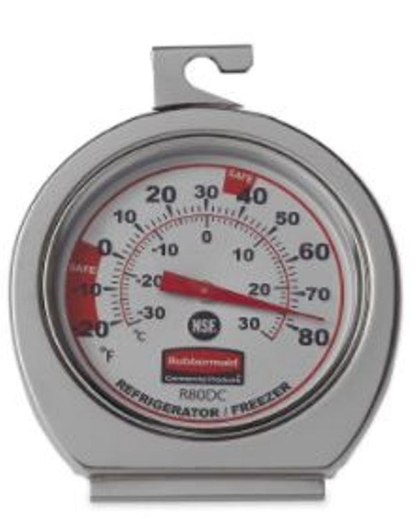 Rubbermaid FGR80DC Stainless Steel Refrigerator Freezer Thermometer