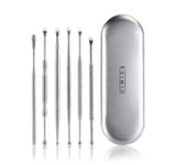 ETEREAUTY 6 PC Stainless Ear Cleaner Pick Curette Earwax Removal Swab