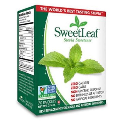 USA SweetLeaf Natural Stevia Sweetener Zero Calorie 70 Packets